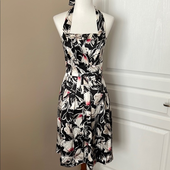 White House Black Market Floral Silk Halter Dress 00 - Picture 1 of 6